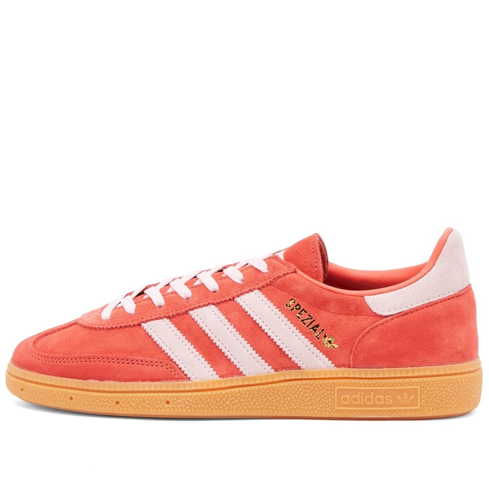 adidas Spezial Suede Sneakers in Coral and Off-White with Gum Sole